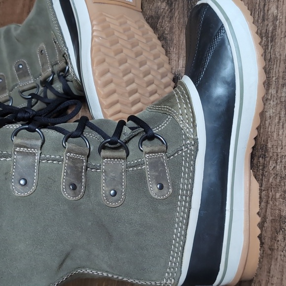 Sorel Joan of Arctic Waterproof Leather Boots Size 8.0 In Olive Green & Black - Picture 9 of 13
